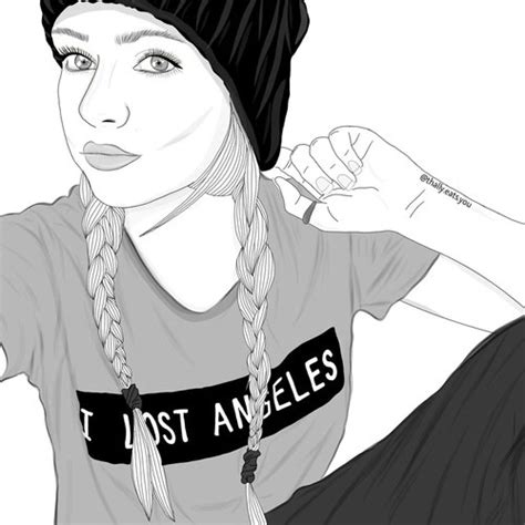 Imagen De Outline Girl And Art With Images Hipster Drawings