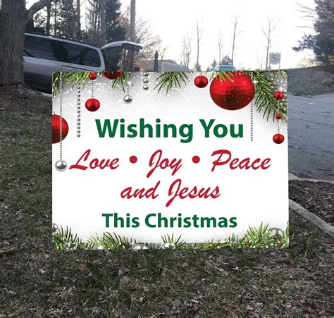 Christmas Yard Sign Wishing You Love Joy Peace And Jesus Etsy