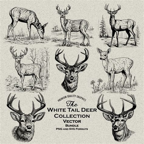 35 White Tail Deer Design Bundle Svg Png Detail Designs For Laser