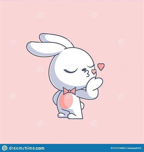 Cute Bunny Giving Love Kiss Stock Vector Illustration Of Bunny Font