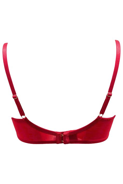 For Your Eyes Only Underwired Quarter Cup Bra Red Pour Moi
