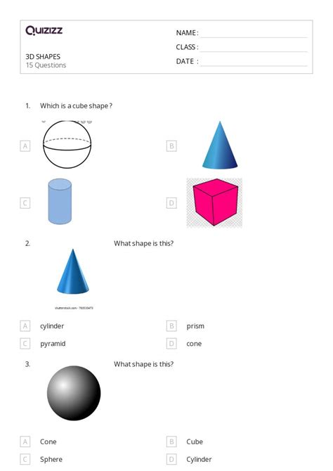 50 3d Shapes Worksheets For 3rd Grade On Quizizz Free And Printable