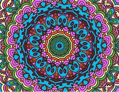 Mandala Psychedelic Mandalas Giphy Trippy Neon Drawing