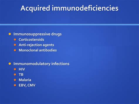 Ppt Acquired And Primary Immunodeficiencies Powerpoint Presentation