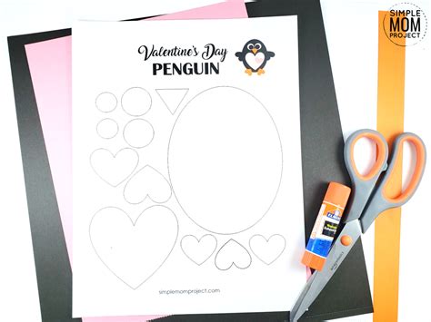 Free Printable Simple Heart Penguin Art Project Kids Art Projects