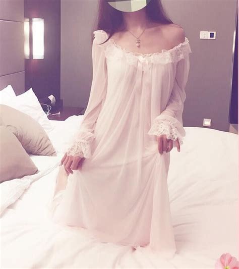 2020 Princess Nightgown Women Summer Long Sleeved Sleepwear Retro