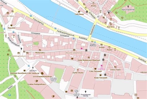 13 wohnungen in salzburg ab 459 €. Getreidegasse-Stadtplan mit Luftaufnahme und Unterkünften ...