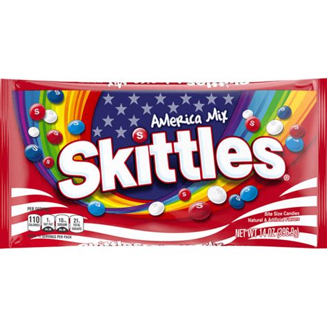 Skittles America Mix Red White And Blue Patriotic Summer Candy 14 Oz Bag Jelly Beans And Fruity