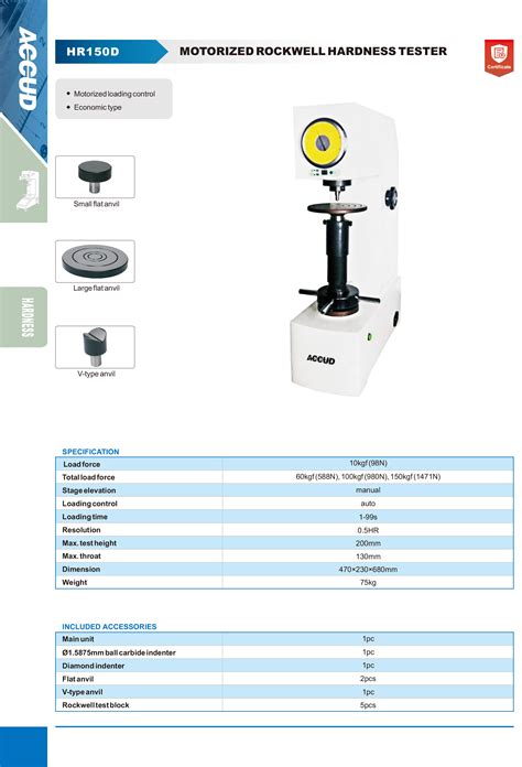 Motorized Rockwell Hardness Tester Accud