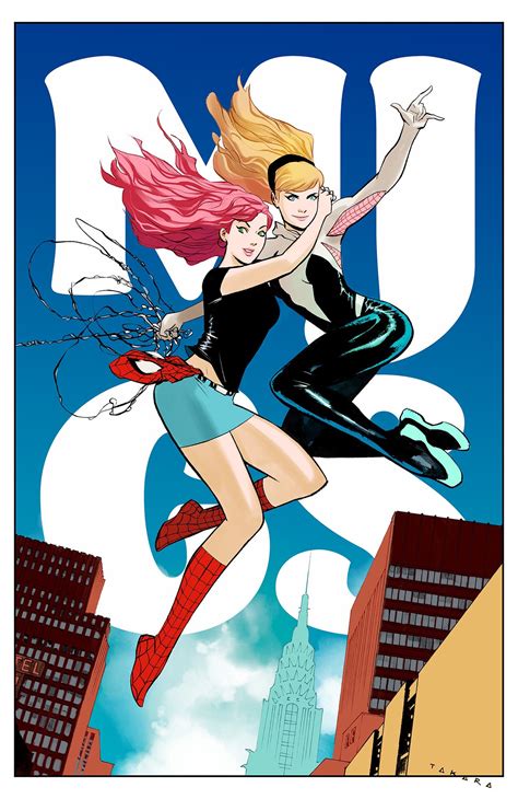 gwen and mj by marcio takara r spiderman