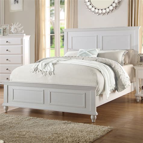 Give your bedroom a master appearance with this luxurious queen size bed frame with a wingback headboard upholstered in a. Bedroom White Wood bed frame Headboard Footboard ...