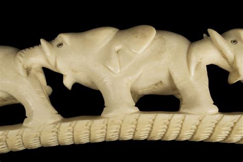 Finely Carved Chinese Ivory Tusk Of Elephants