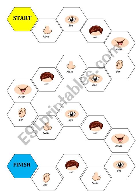 Board Game Face Parts Esl Worksheet By Mailkolha