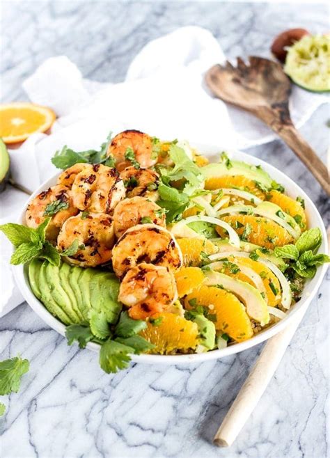 Shrimp Orange And Avocado Quinoa Salad Lively Table