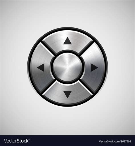 Abstract Joystick Button With Metal Texture Vector Image