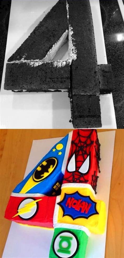 I make sure that everyone gets something, as its this game has been around for years and is great for tailoring to any party theme. Before and After: Superhero Cake for Four Year Old | Boy ...