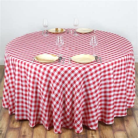 Round Wholesale Checkered Gingham Polyester Picnic Dinner