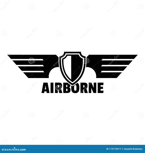 Airborne Wings Logo Simple Style Stock Vector Illustration Of