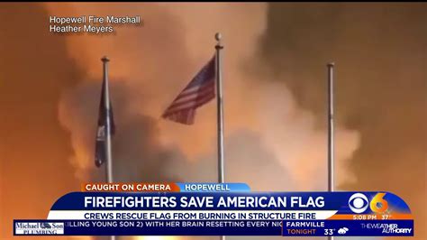 Firefighters Save American Flag Outside Burning Building ‘it Just Felt