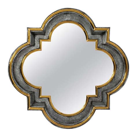 Tole And Brass Quatrefoil Mirror At 1stdibs