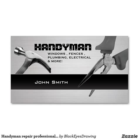 Handyman Business Cards Handyman Services Home Maintenance Business