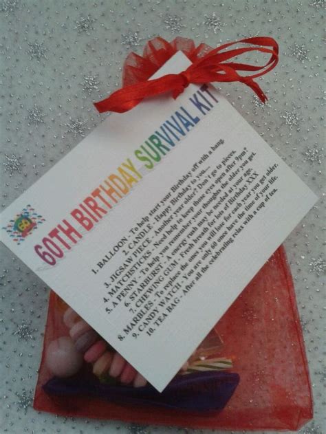 Maybe you would like to learn more about one of these? 60TH BIRTHDAY Survival Kit Fun Unusual Novelty Present ...