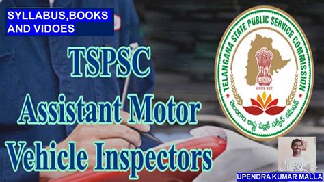 TSPSC Assistant Motor Vehicle Inspector Syllabus Books Videos 2023