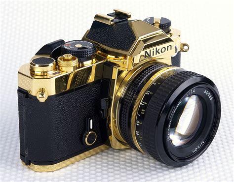 Gold Nikon Fm With 50mm F14 Lens To Commemorate 60 Years Of Nikon
