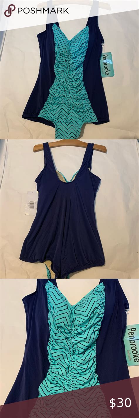Nwt Penbrooke Ruched One Piece Swimsuit Size 10 Nwt Penbrooke Ruched