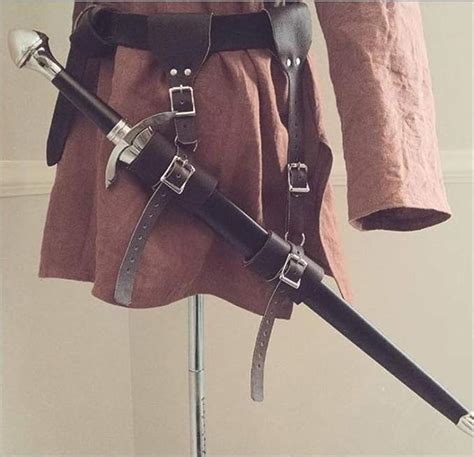 Medieval Belt Sword Holder Leather Sheath Pu Leather Sheath Scabbard