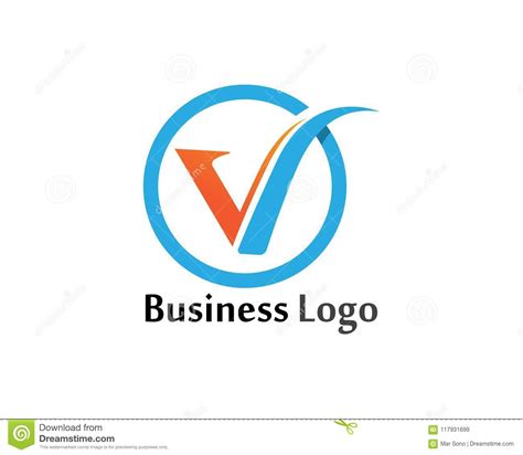 V Logo Letters Business Logo And Symbols Template Stock Vector