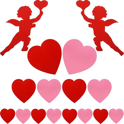 16 Pieces Valentines Day Cut Outs Heart Shaped Paper Cutouts Large