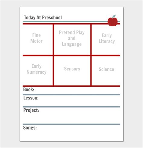 9 Preschool Lesson Plans Template Perfect Template Ideas