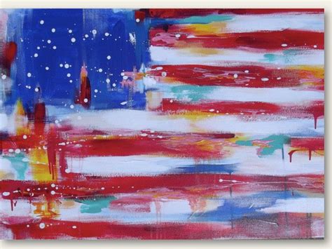 American Flag Abstract Large Original Painting Abstract Expressionism