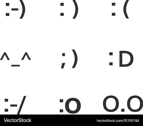 Emoji Faces Keyboard Symbols Smile Symbols Vector Image