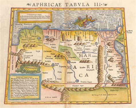 Antique Map Of Northern Africa By Munster 1550