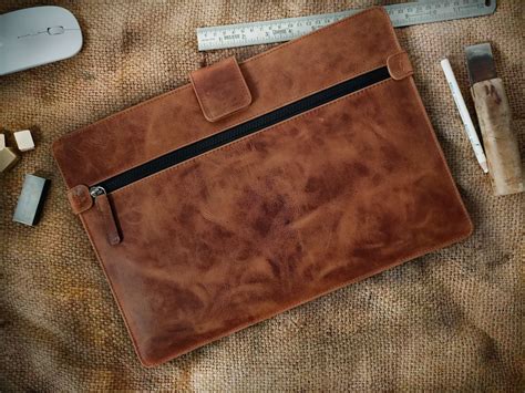 Dell Xps Leather Sleeve Case Leather Laptop Sleeve Dell Etsy