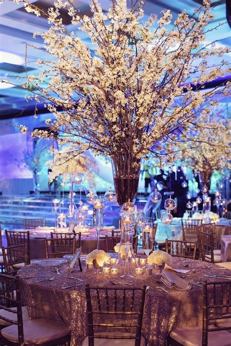 Tree Branch Centerpiece Christmas Wedding Decor Ideas Cherry Blossom Centerpiece Wedding