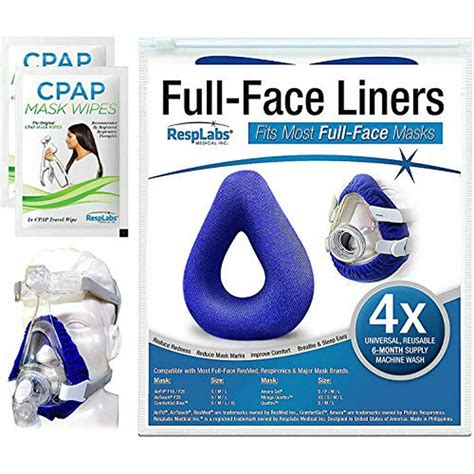Resplabs Full Face Cpap Mask Liners Reusable And Universal Soft Fleece
