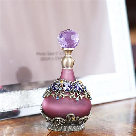 Handd Women S Fashion 25ml Purple Vintage Refillable Crystal Decor Perfume Bottle Home Wedding