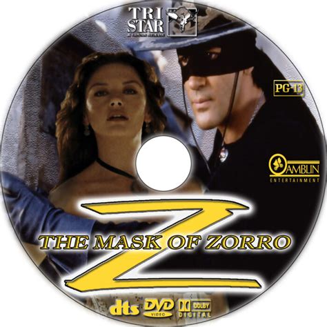 The Mask Of Zorro Dvd Label 1998 Custom Art