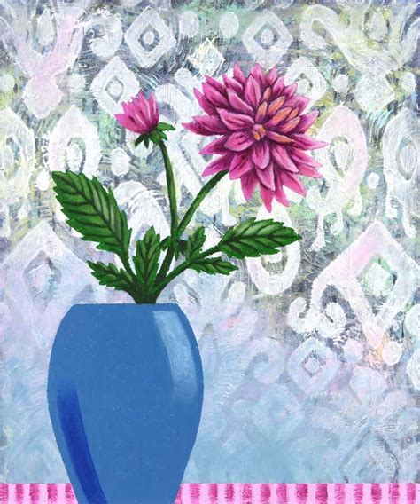 Dahlia Dahling By Dorothy Siemens 24 X 20 Inches Oil And Cold Wax