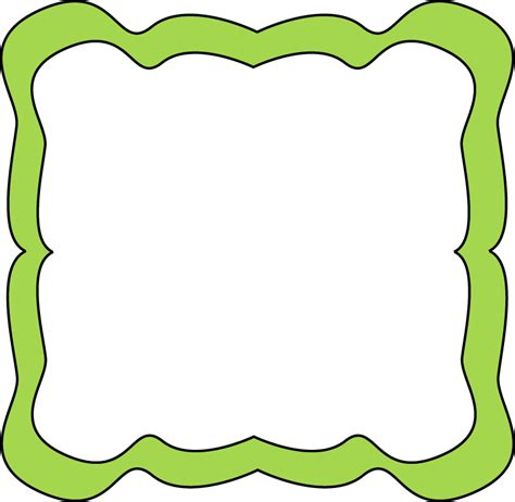 Green Curvy Frame Free Clip Art Frames