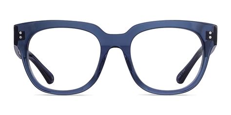 Life Square Clear Blue Full Rim Eyeglasses Eyebuydirect