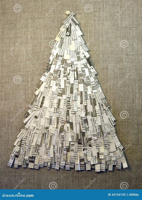 Christmas Tree Made Feom Newspaper Stock Image Image 35754135