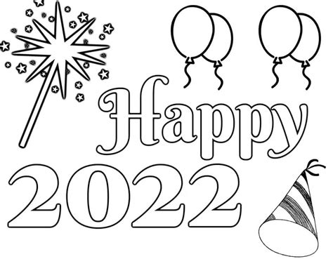 Happy 2022 Coloring Page Printable Coloring Page For Kids Coloring Home