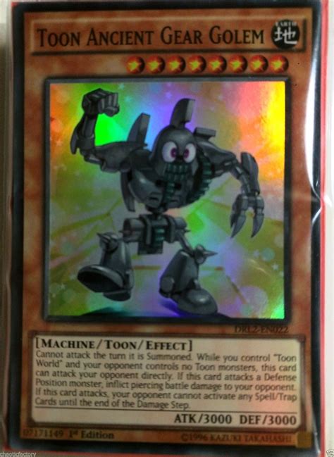 Toon Ancient Gear Golem Yu Gi Oh 1st Edition Card Drl2 En022 Low Prices