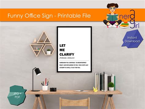 Funny Office Signs Printable Let Me Clarify Sign You Print Etsy