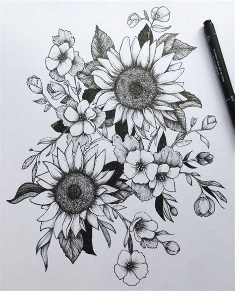 Download this free picture about sunflower flower line art from pixabay's vast library of public domain images and videos. This print is made of my original pen and ink art piece ...