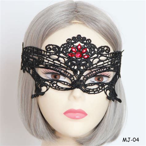 Fancy Dress Masquerade Masks Women Punk Gothic Cosplay Halloween Black Lace Resin Rhinestone
